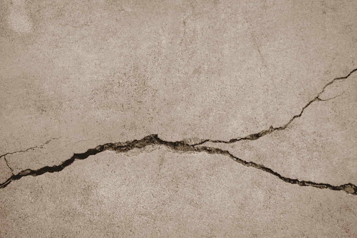 Before — old concrete slab backyard