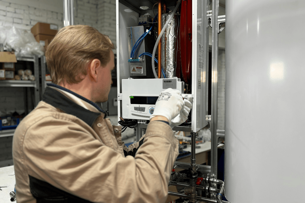 High-efficiency furnace installation