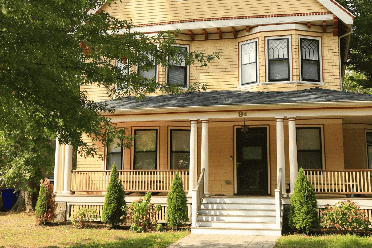 Victorian with painted porch trim